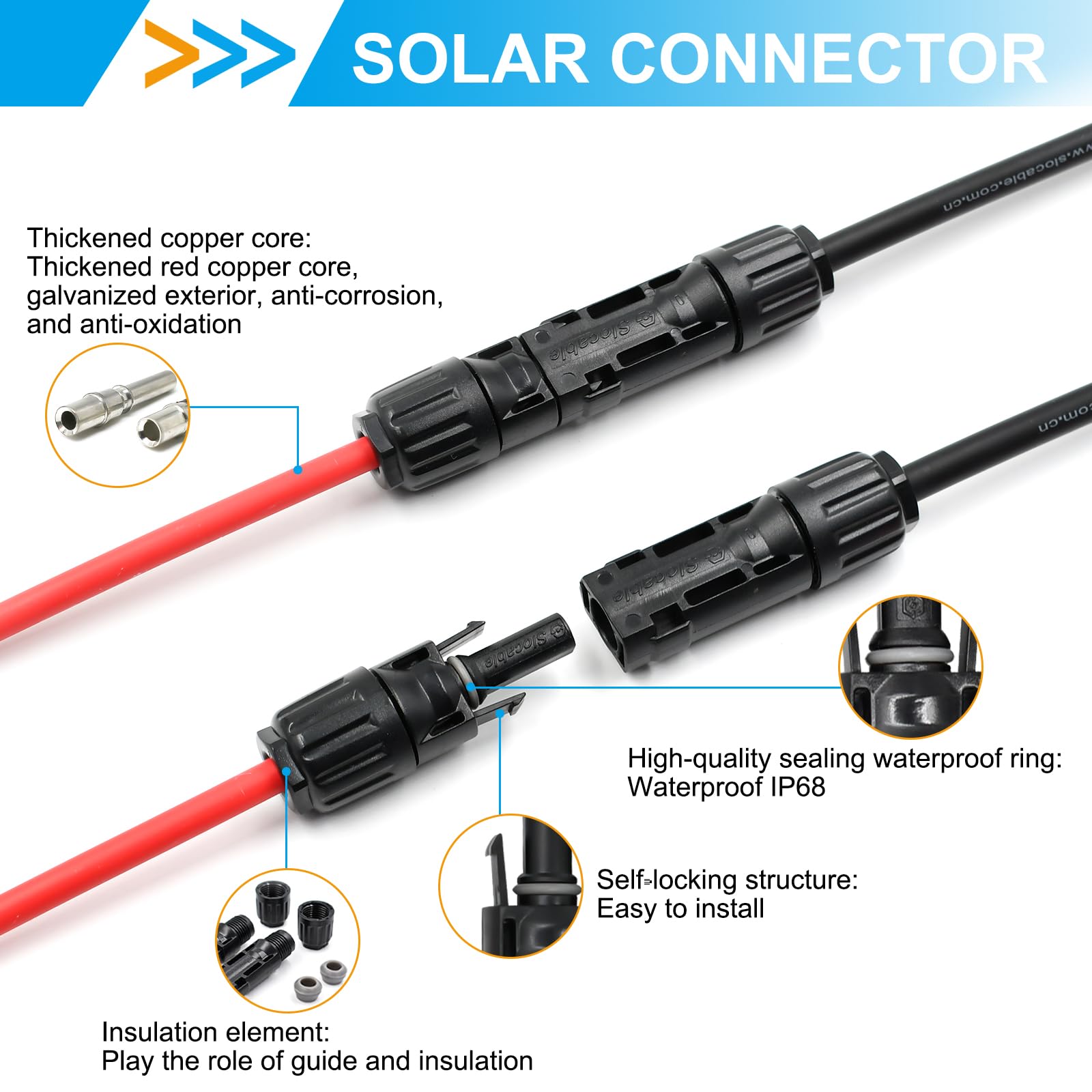 Amazon.com: Slocable 8AWG Solar Panel Connector 10mm2, 1500V IP68